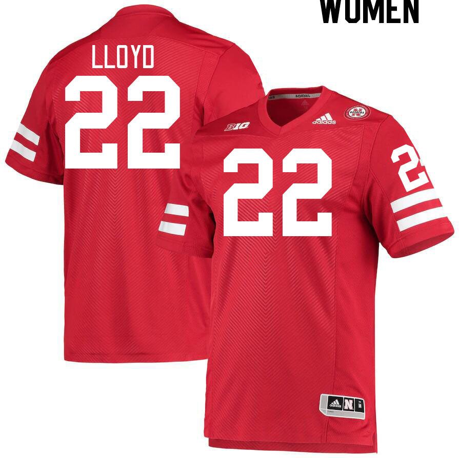Women #22 Jaylen Lloyd Nebraska Cornhuskers College Football Jerseys Stitched Sale-Red